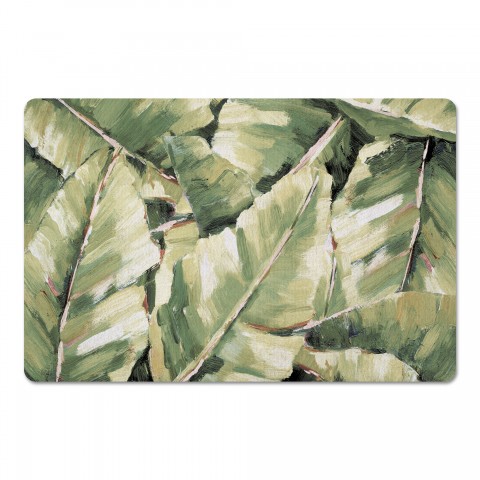 Painted Green Palm Leaves 27x18 Floor Mat