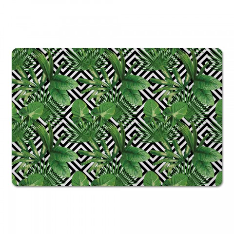 Geometric Palm Leaves 27x18 Floor Mat