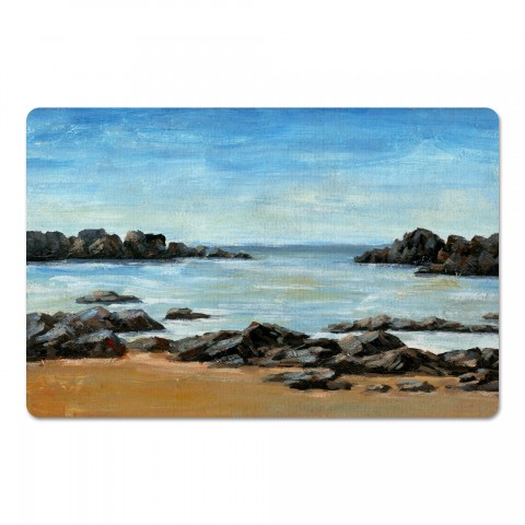 Hand Painted Beach 27x18 Floor Mat