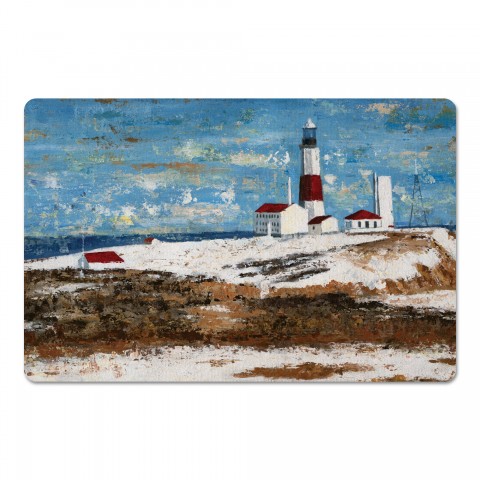Abstract Lighthouse Coastline 27x18 Floor Mat