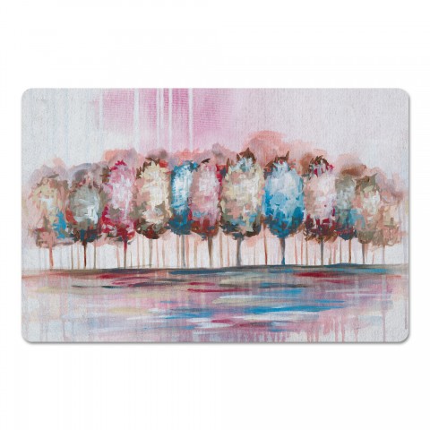 Abstract Colorful Tree Line 27x18 Floor Mat