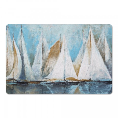 Soft Painted Sailboats 27x18 Floor Mat