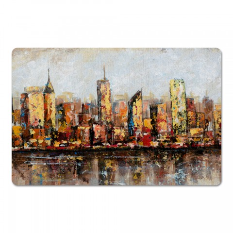Abstract City Scape 27x18 Floor Mat