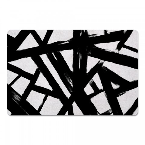 Black Strokes 27x18 Floor Mat