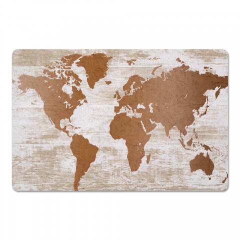 Copper World Map 27x18 Floor Mat