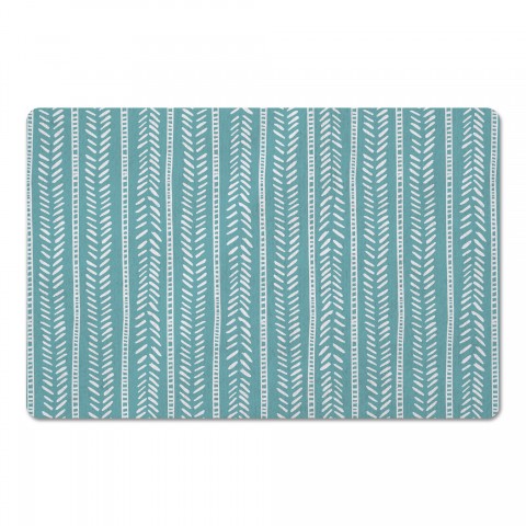 Teal Box And Dash 27x18 Floor Mat