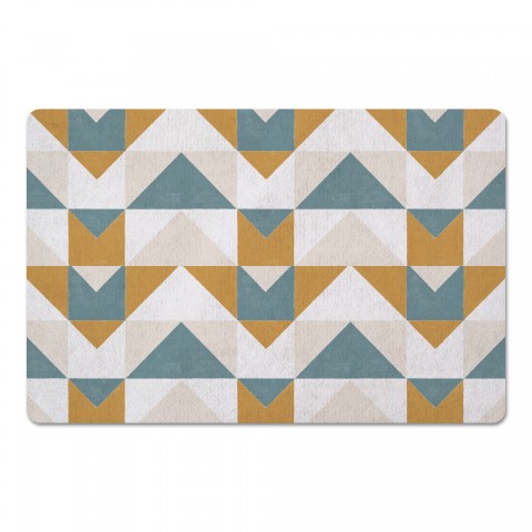 Geometric Mustard Patterned 27x18 Floor Mat