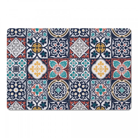 Navy Tile Patterned  27x18 Floor Mat