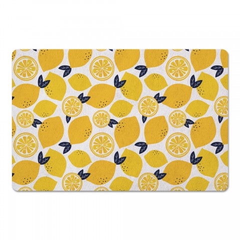 White Vector Lemons 27x18 Floor Mat