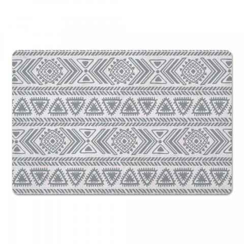 Gray Tribal Pattern 27x18 Floor Mat