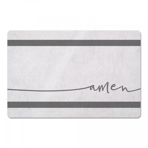 Black and White Amen 27x18 Floor Mat
