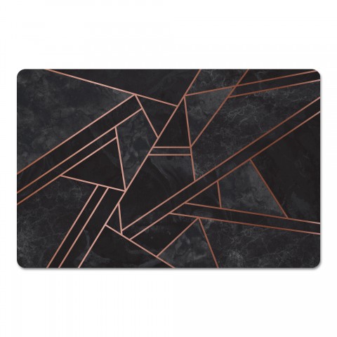 Black Geometric Marble 27x18 Floor Mat