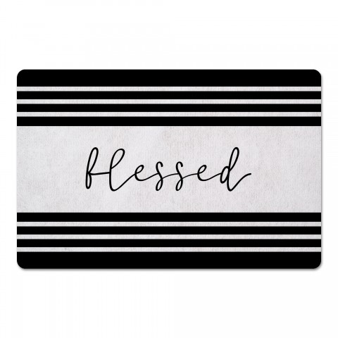 Blessed Stripe Farmhouse 27x18 Floor Mat