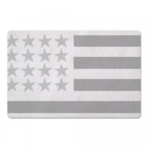 Gray and White Flag 27x18 Floor Mat