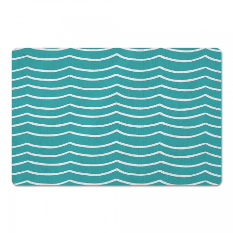 Teal Lake Waves 27x18 Floor Mat