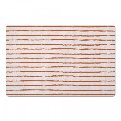 Orange Abstract Stripes 27x18 Floor Mat