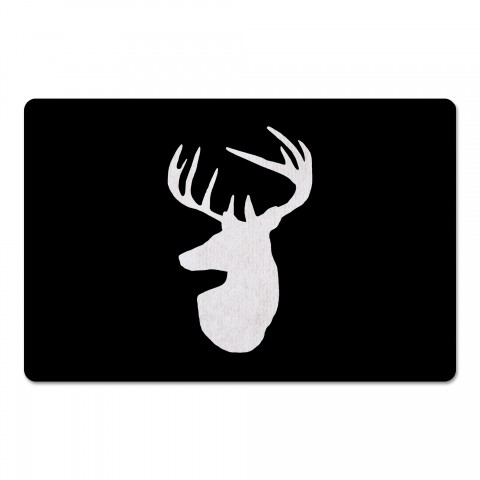 Black And White Deer 27x18 Floor Mat
