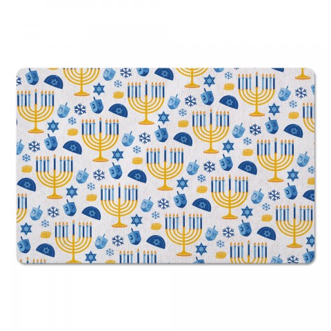 Gold Menorahs 27x18 Floor Mat