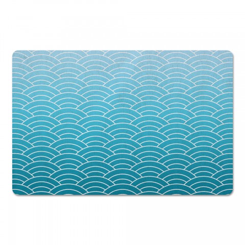 Teal And Blue Waves 27x18 Floor Mat