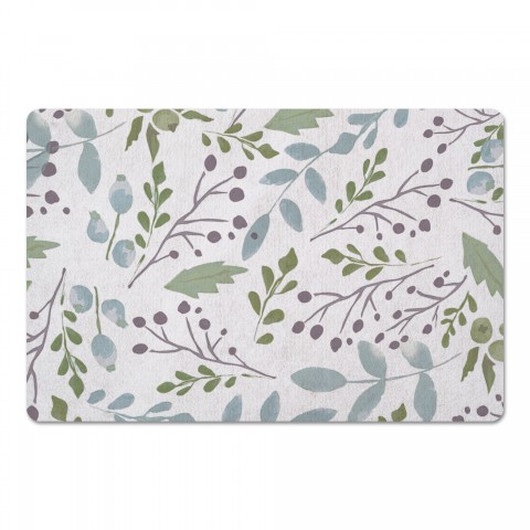 Blue And Purple Florals 27x18 Floor Mat