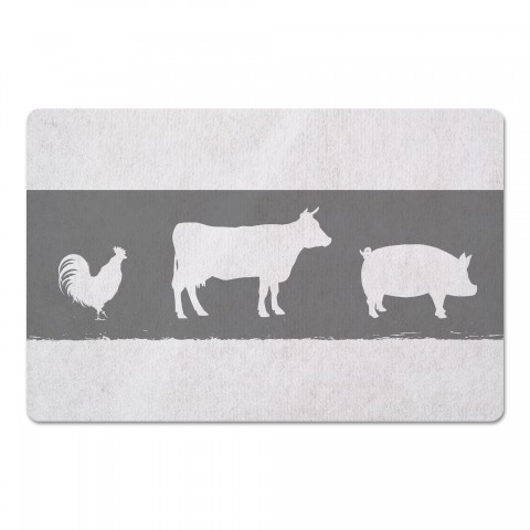 Gray Farm Animals 27x18 Floor Mat
