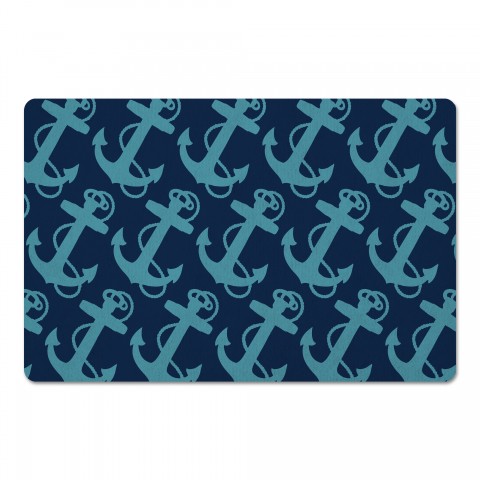 Teal Anchors 27x18 Floor Mat