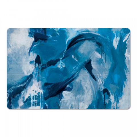 Blue Abstract Swirls 27x18 Floor Mat