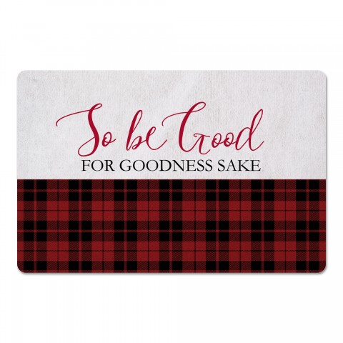 For Goodness Sake Plaid 27x18 Floor Mat