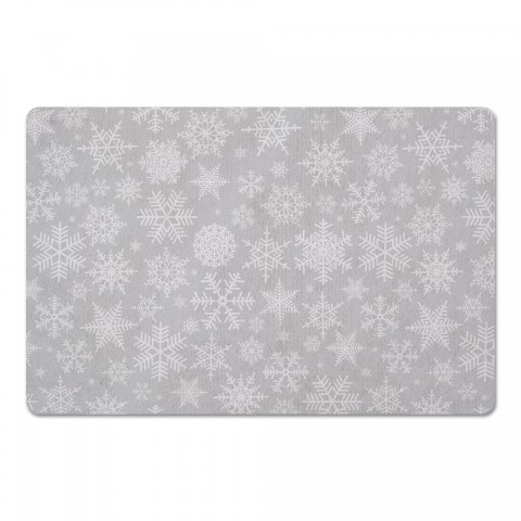 Gray And White Snowflakes 27x18 Floor Mat