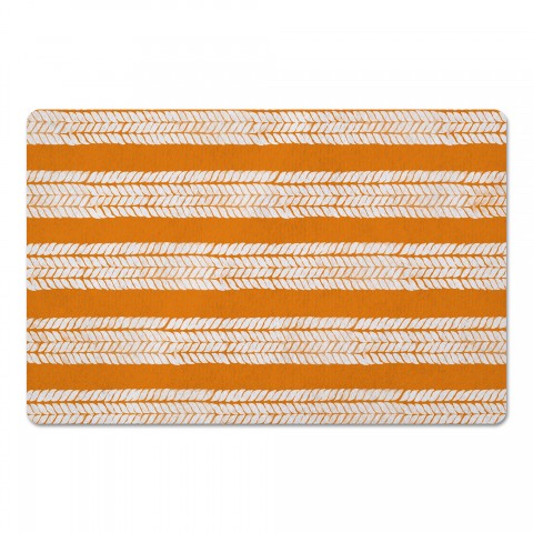 Orange Petal Stripes 27x18 Floor Mat