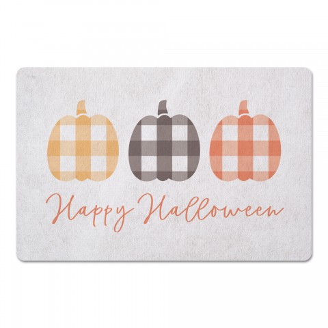 Plaid Pumpkins 27x18 Floor Mat