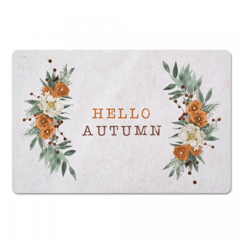 Autumn Watercolor Wreath 27x18 Floor Mat