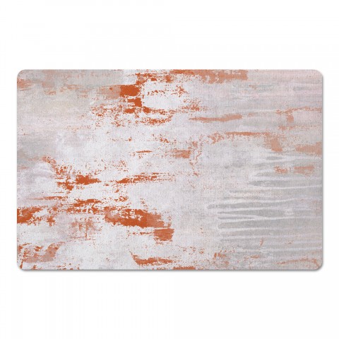 Gray and Orange Marble  27x18 Floor Mat