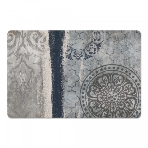 Distressed Blue Medallion 27x18 Floor Mat