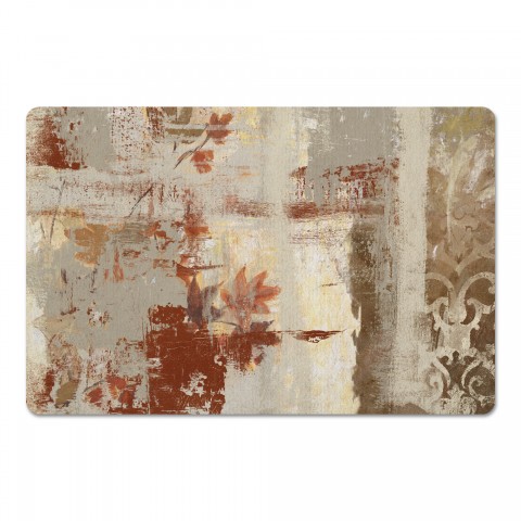 Orange and Gray Abstract  27x18 Floor Mat