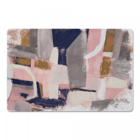 Pink and Blue Abstract Shapes 27x18 Floor Mat