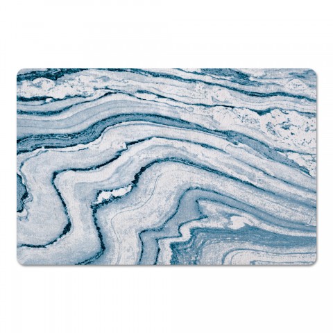 Blue and White Marble 27x18 Floor Mat