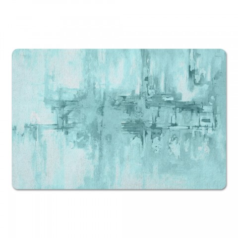 Teal Abstract Painting 27x18 Floor Mat