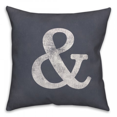 Slate Ampersand 18x18 Spun Poly Pillow