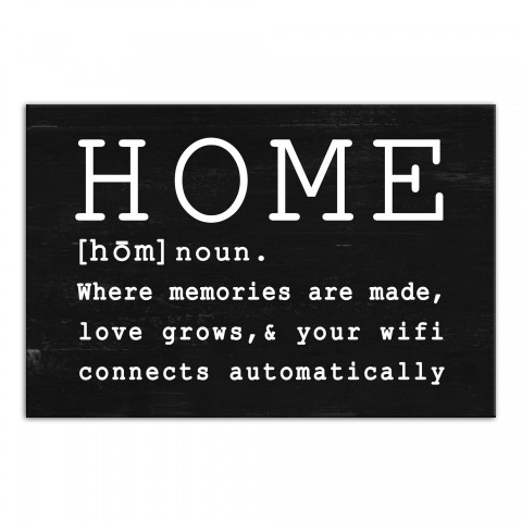 Distressed Black Home Definition 16x24 Canvas Wall Art