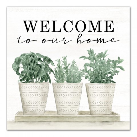 Welcome To Our Home 24x24 Canvas Wall Art