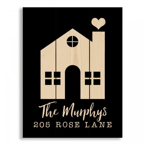 Black And White Home 10.5x14 Personalized Pallet Wood Art