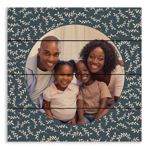 Soft Blue Vines 14x14 Personalized Pallet Wood Art