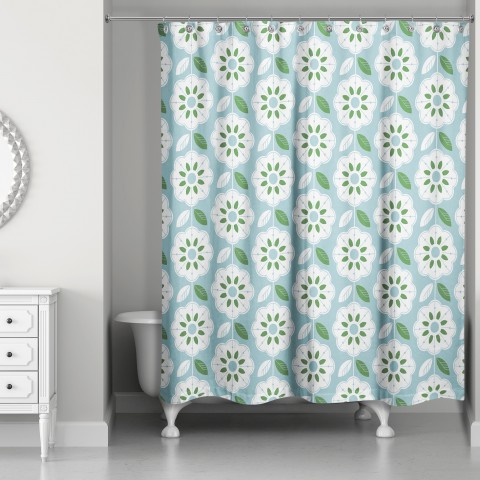 Mod Flowers Shower Curtain