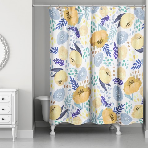 Watercolor Floral  Shower Curtain