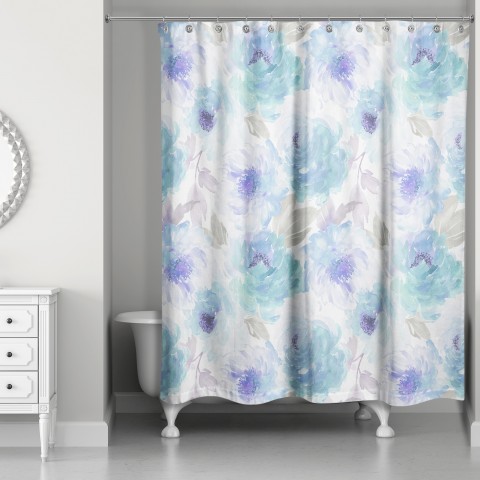 Big Watercolor Florals Shower Curtain