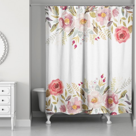 Floral Borders  Shower Curtain