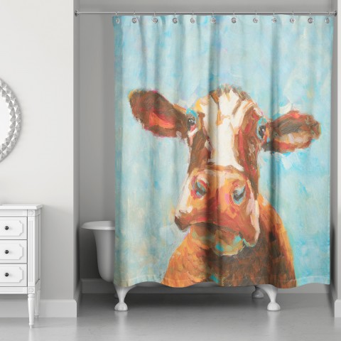 How Now Brown Cow 71x74 Shower Curtain