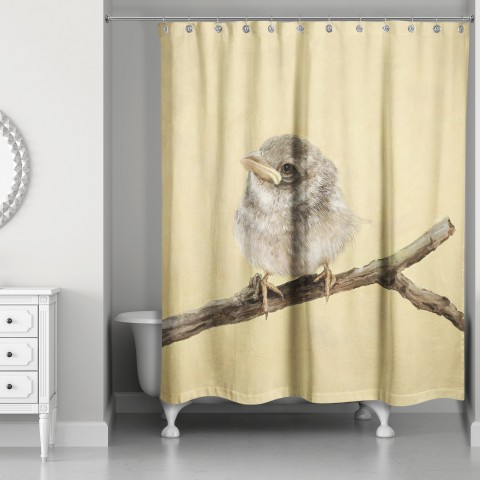 Little Yellow Bird 71x74 Shower Curtain