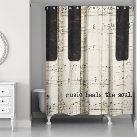 Music Heals The Soul 71x74 Shower Curtain